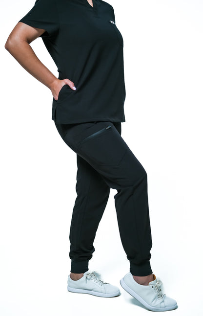 RAKI Five Pocket Scrub Pants - Black