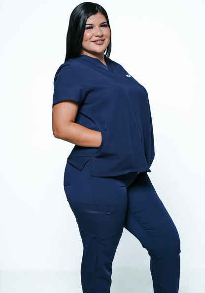 RAKI Three Pocket Scrub Top - Navy