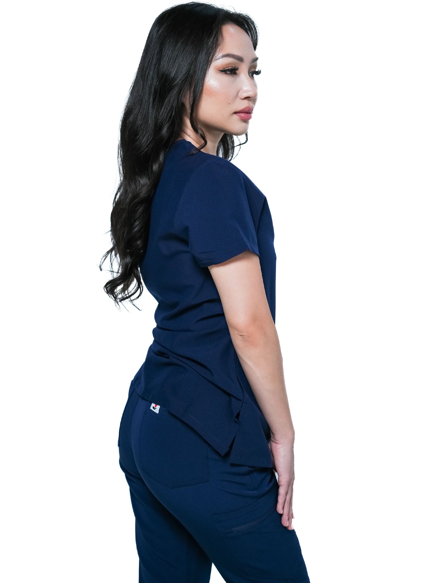 RAKI Three Pocket Scrub Top - Navy