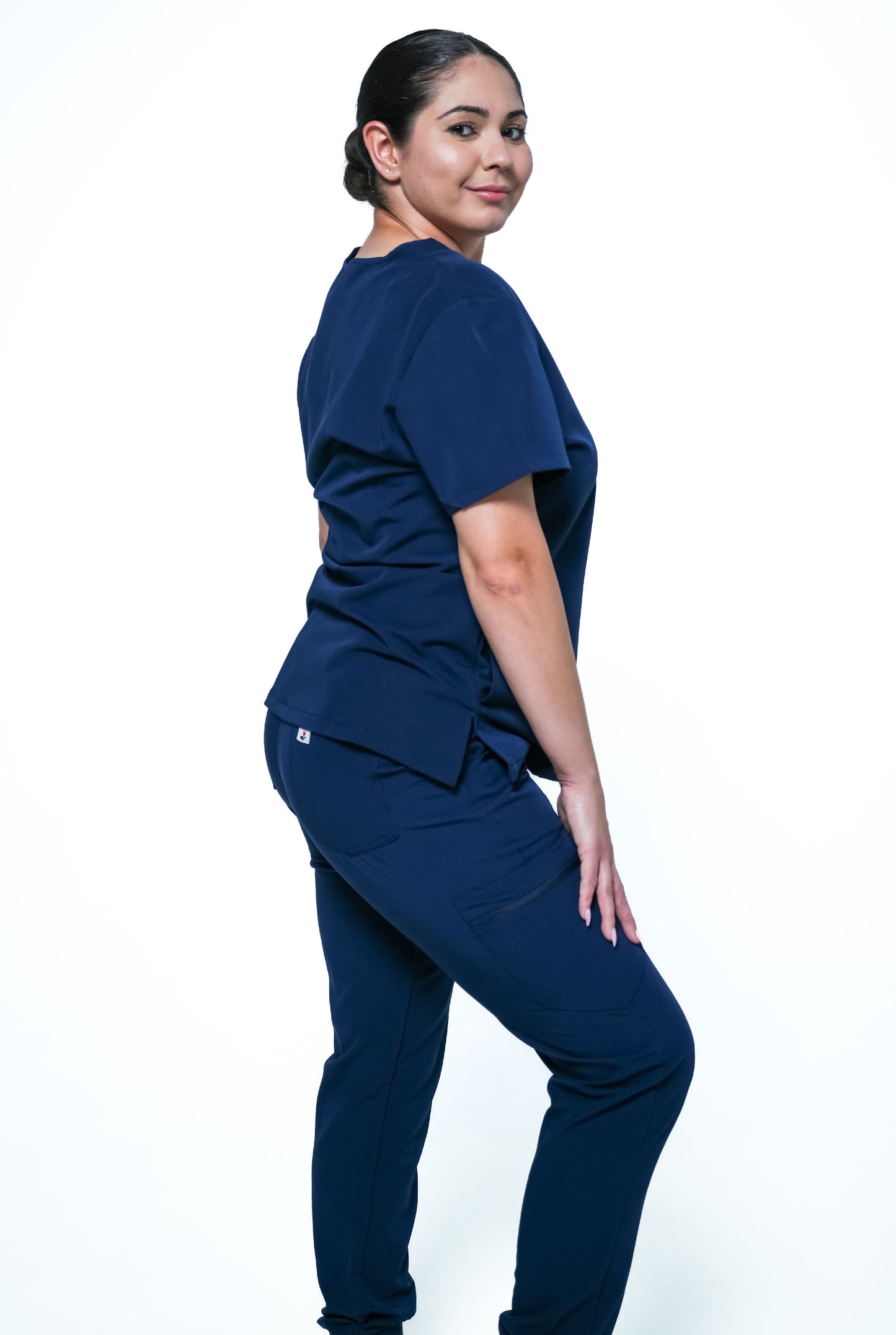 RAKI Three Pocket Scrub Top - Navy