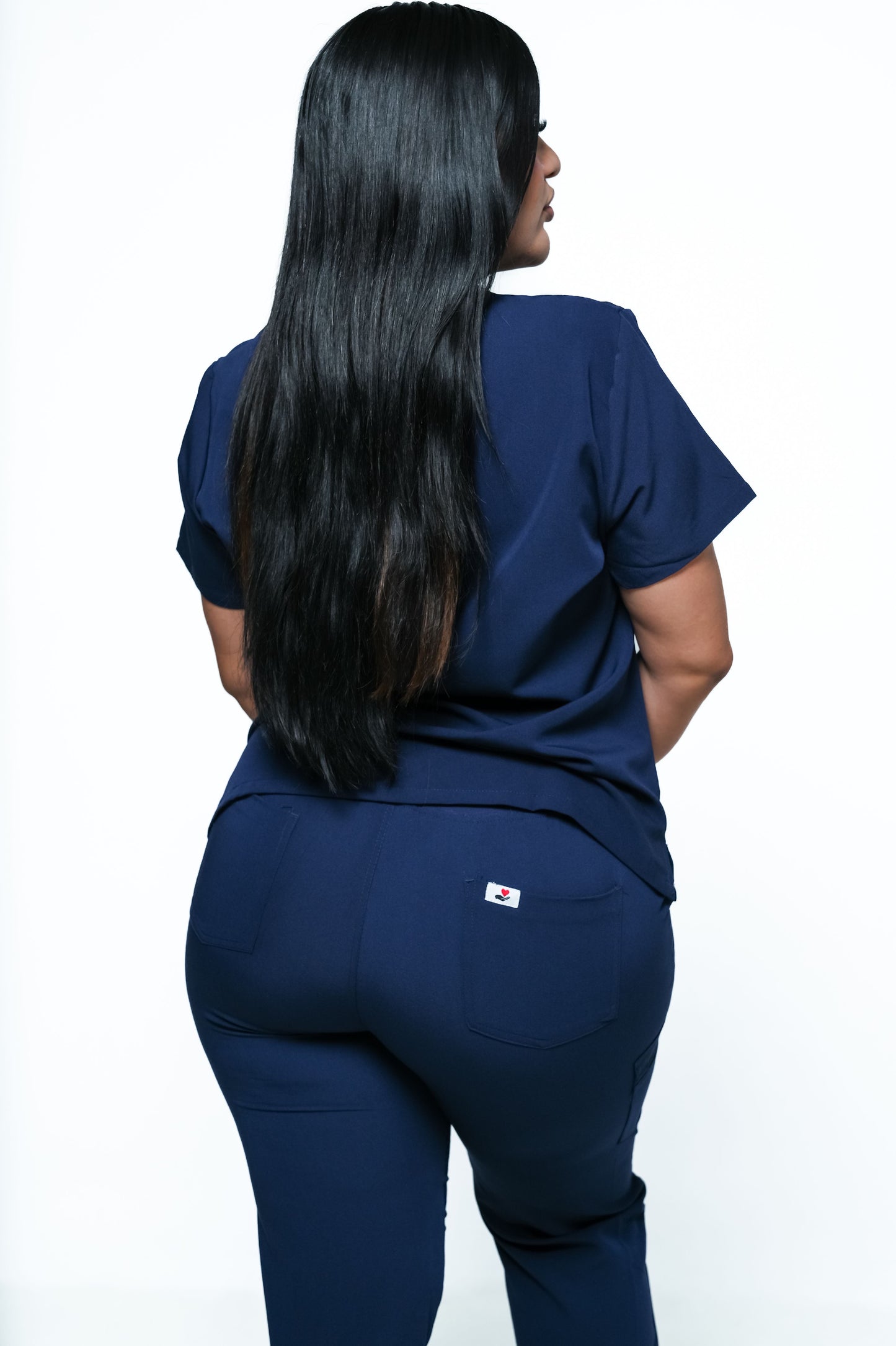 RAKI Three Pocket Scrub Top - Navy