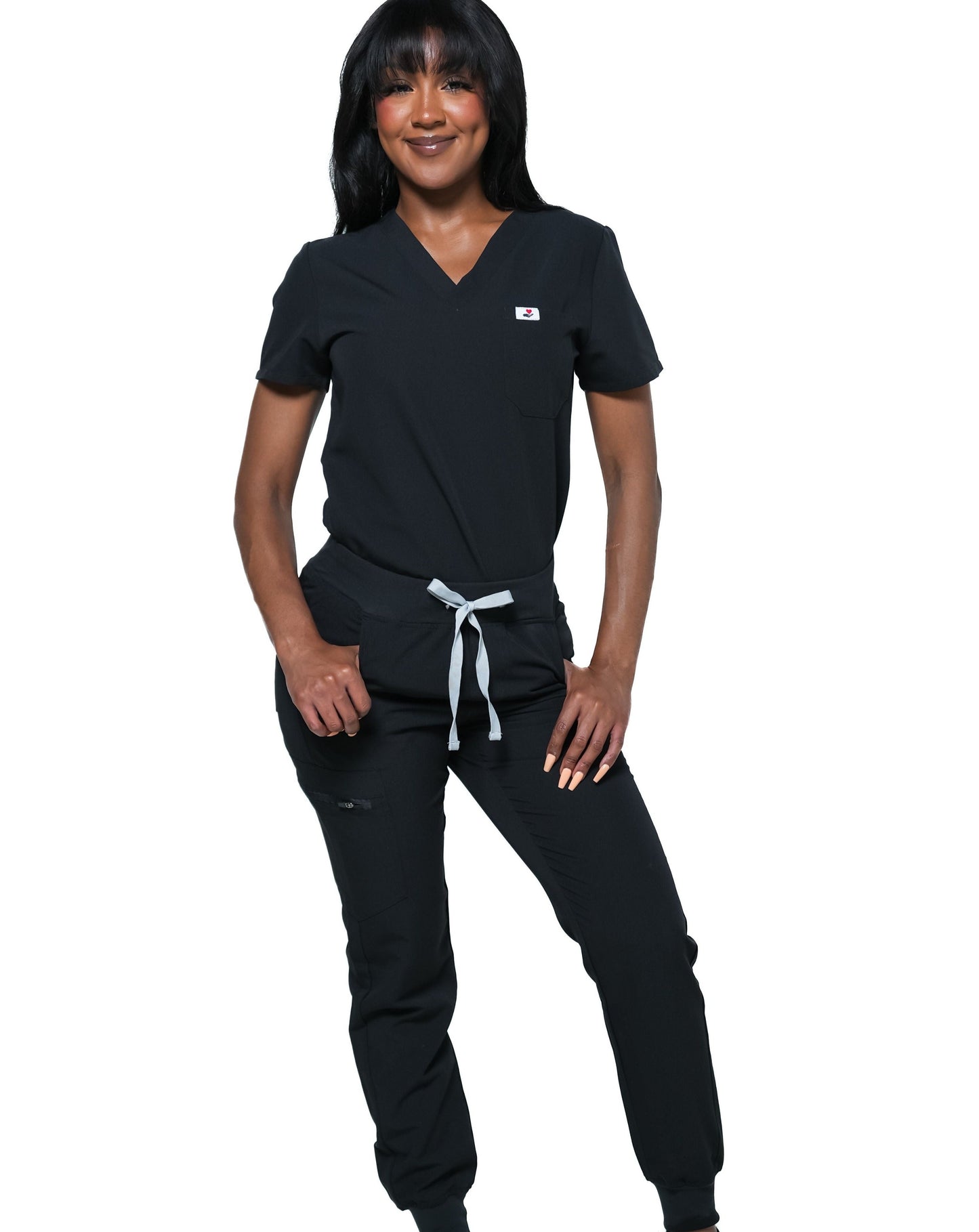 RAKI Five Pocket Scrub Pants - Black